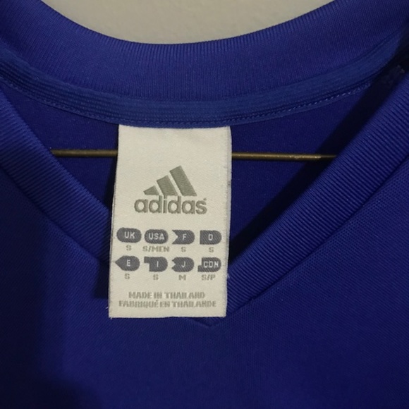 Adidas Men's Blue Short Sleeve Climalite Top Size S - Picture 3 of 3